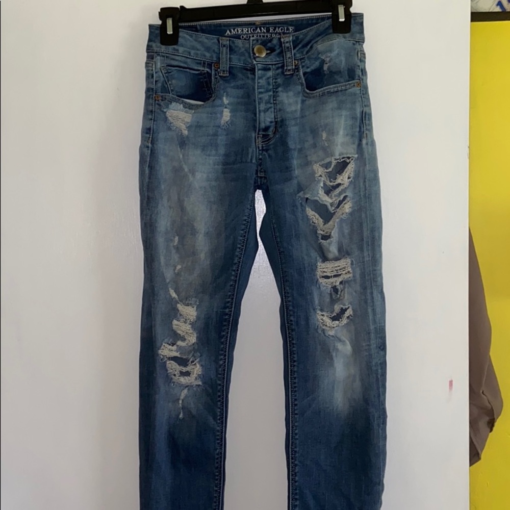American Eagle ripped skinny jeans